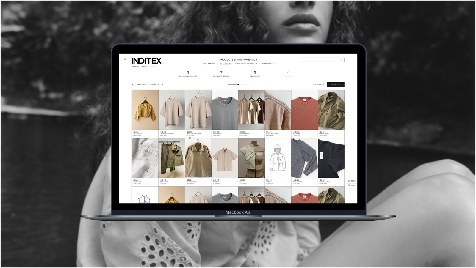 Caso de estudio: flujo de reporte de composición de materias primas para Inditex